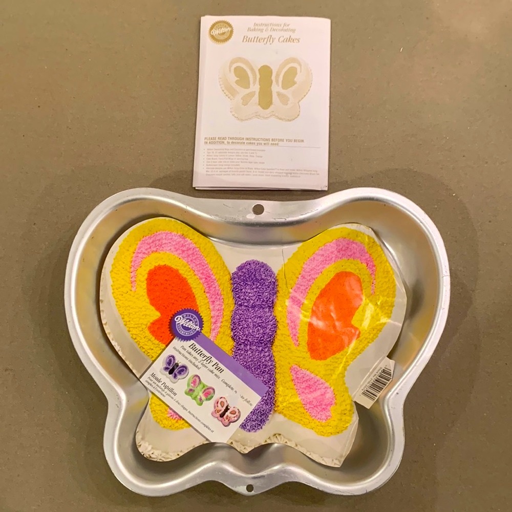 Vintage Wilton Butterfly Cake Pan Mold 2003 Insert Instruction Booklet 2105-2079